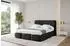 ALTDECOR ELVA Polsterbett mit Bettkasten und Lattenrost, 180x200cm, schwarz (800001809708)