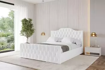 ALTDECOR FALIO-Z Polsterbett mit Bettkasten und Lattenrost, 180x200cm, wei&szlig; (800001636272)