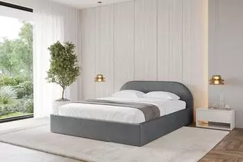 ALTDECOR TIVON-V1 Polsterbett mit Bettkasten und Lattenrost, 140x200cm, dunkelgrau