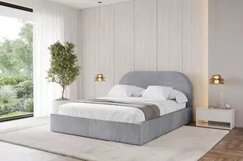ALTDECOR TIVON Polsterbett mit Bettkasten und Lattenrost, 120x200cm, hellgrau (800001637374)