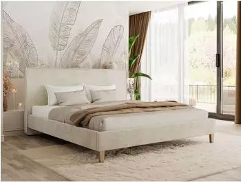 MKS Lumaro Classic Polsterbett 180x200cm beige Samt (800002056375)