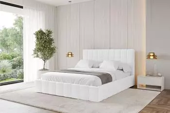 ALTDECOR AMEA Polsterbett mit Bettkasten und Lattenrost, 120x200cm, wei&szlig; (800001813734)