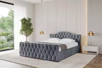 ALTDECOR FALIO-Z-V1 Polsterbett mit Bettkasten und Lattenrost, 180x200cm, grau (800001638484)