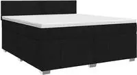 vidaXL Boxspringbett mit Matratze Schwarz 180 x 200 cm Stoff