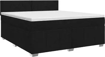 vidaXL Boxspringbett mit Matratze, Stoff, schwarz, 180x200cm (3451278)