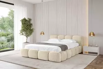 ALTDECOR KALA-v1 Polsterbett mit Bettkasten & Lattenrost, 180x200cm, beige (800001813561)