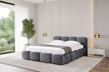 ALTDECOR KALA-v1 Polsterbett mit Bettkasten & Lattenrost 180x200 dunkelgrau (800001813671)