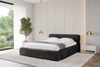 ALTDECOR ENORA-v1 Polsterbett mit Bettkasten und Lattenrost, 120x200cm, schwarz (800001642425)