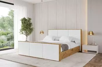 ALTDECOR ENZO1-Z Polsterbett mit Bettkasten und Lattenrost, 180x200cm, wei&szlig; (800001741112)