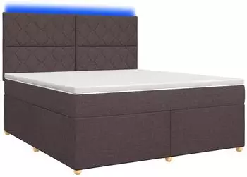 vidaXL Boxspringbett mit Matratze, dunkelbraun, Stoff, 160x200cm