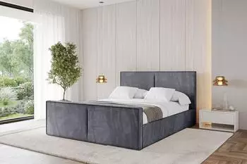 ALTDECOR Vanto-Z Polsterbett mit Bettkasten und Lattenrost, dunkelgrau, 140x200cm (800001811754)