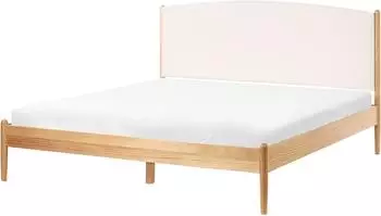 Beliani Clairac Bett mit Lattenrost, Kiefernholz, hellbraun, 160x200cm