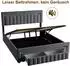 MODFU Polsterbett 160x200cm Samt, dunkelgrau, LED, Stauraum mit Lattenrost