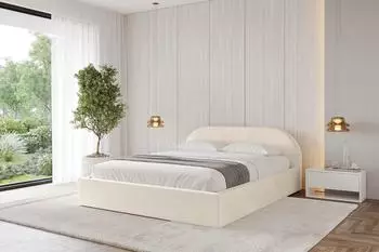 ALTDECOR TIVON-V1 Polsterbett mit Bettkasten & Lattenrost, 200x200cm, beige (800001636736)