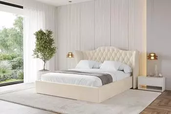 ALTDECOR Zoran Polsterbett mit Bettkasten und Lattenrost, beige, 120x200cm (800001639323)