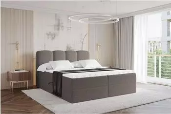 ALTDECOR Nina Boxspringbett mit Bettkasten, H3-Matratze, Topper, braun, 160x200cm (800001940702)
