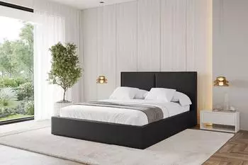 ALTDECOR Vanto Polsterbett mit Bettkasten und Lattenrost, schwarz, 140x200cm (800001642110)