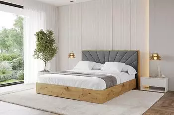 ALTDECOR ENZO6 Polsterbett mit Bettkasten & Lattenrost, 200x200cm, dunkelgrau (800001640110)