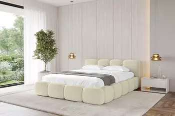 ALTDECOR KALA-v1 Polsterbett mit Bettkasten und Lattenrost, 180x200cm, beige (800001809481)
