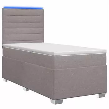 vidaXL Boxspringbett mit Matratze taupe 100x200cm Stoff (3454800)
