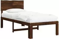 vidaXL Einzelbettgestell mit Kopfteil ROSTOCK Dunkelbraun 80 x 200 cm