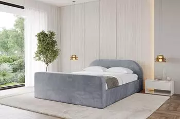 ALTDECOR TIVON-Z-V1 Polsterbett mit Bettkasten und Lattenrost, 160x200cm, grau (800001636157)