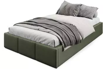 Muralo Polsterbett mit Bettkasten, Samt, khaki, 120x200cm (M-LTE-3296-180483-LTE1200-W00-SP34-T27)