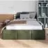 Muralo Polsterbett mit Bettkasten, Samt, khaki, 120x200cm (M-LTE-3296-180483-LTE1200-W00-SP34-T27)