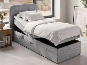 Beautysofa Romeo Boxspringbett 90x200 elektrisch verstellbar, hellgrau (Allegro Shark) (800002054981)