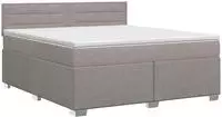 vidaXL Boxspringbett mit Matratze Taupe 180 x 200 cm Stoff