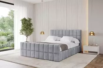 ALTDECOR AMEA-Z Polsterbett mit Bettkasten und Lattenrost, hellgrau, 160x200cm (800001810905)