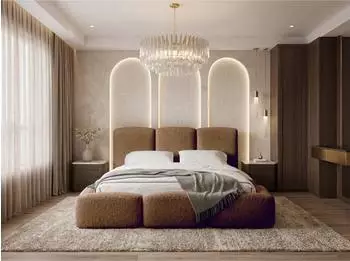 WFL GROUP Harmony Polsterbett mit Bettkasten & Lattenrost, Boucl&eacute; braun, 120x200cm (800001752139)