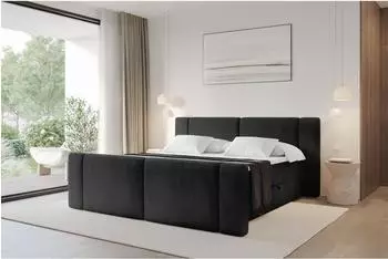 ALTDECOR Evon-Z Boxspringbett mit Bettkasten, H3, 180x200cm, schwarz