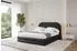 ALTDECOR Leris Polsterbett mit Bettkasten und Lattenrost, 140x200cm, schwarz Kunstleder