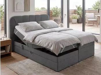 Beautysofa Romeo Boxspringbett elektrisch verstellbar, 180x200, dunkelgrau (Allegro Carbon) (800002055239)