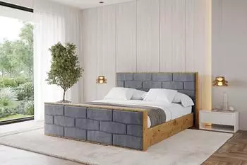 ALTDECOR ENZO8-Z Polsterbett mit Bettkasten und Lattenrost, 180x200cm, dunkelgrau (ENZO8-Z)
