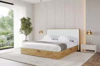 ALTDECOR ENZO4 Polsterbett mit Bettkasten und Lattenrost 120x200cm, wei&szlig; (800001812879)