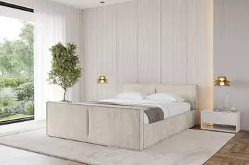 ALTDECOR Emmi-Z-V1 Polsterbett mit Bettkasten und Lattenrost, 180x200cm, beige (800001638995)