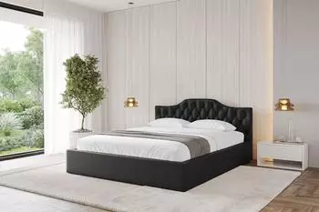 ALTDECOR Falio-V1 Polsterbett mit Bettkasten & Lattenrost, 140x200cm, schwarz Kunstleder (800001641183)