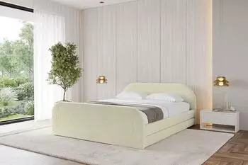 ALTDECOR LERIS-v1-Z Polsterbett mit Bettkasten und Lattenrost, beige, 160x200cm (800001641852)