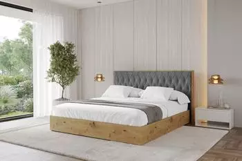 ALTDECOR ENZO5 Polsterbett mit Bettkasten und Lattenrost 120x200cm, dunkelgrau (800001808841)