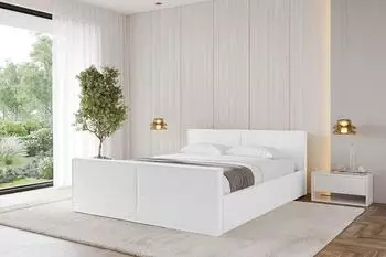 ALTDECOR EMMI-Z-V1 Polsterbett mit Bettkasten und Lattenrost, 140x200cm, wei&szlig; (800001640440)