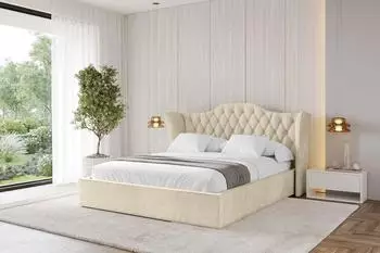 ALTDECOR ZORAN Polsterbett mit Bettkasten und Lattenrost, 120x200cm, beige (800001642659)