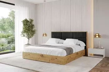 ALTDECOR ENZO1 Polsterbett mit Bettkasten, Lattenrost & Matratze, schwarz (800001637758)