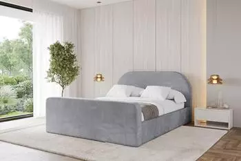 ALTDECOR TIVON-Z Polsterbett mit Bettkasten und Lattenrost, 160x200cm, hellgrau (800001637282)