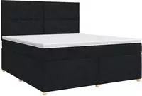 vidaXL Boxspringbett mit Matratze Schwarz 160 x 200 cm Stoff