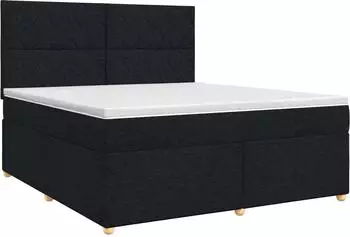 vidaXL Boxspringbett mit Matratze, Stoff, schwarz, 160x200cm (3453930)