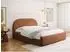 WFL GROUP Puro Polsterbett mit Bettkasten & Metall-Lattenrost, Chenille orange, 200x200cm (800002101017)