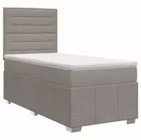 vidaXL Boxspringbett mit Matratze Taupe 100 x 200 cm Stoff