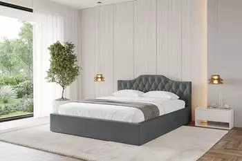 ALTDECOR FALIO-V1 Polsterbett mit Bettkasten und Lattenrost, 200x200cm, dunkelgrau (800001639184)